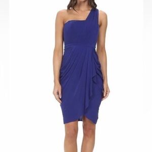 BCBGMaxAzria Royal Blue One Shoulder Julieta Dress